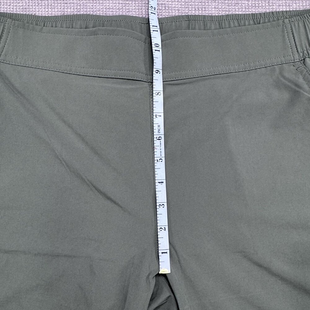 Eddie Bauer Womens Traveler Ankle Pants XL Green Lightweight Elastic Waist Hike - Picture 11 of 15